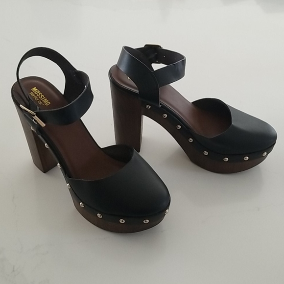 Studed Wooden Platform Shoes - Picture 2 of 7